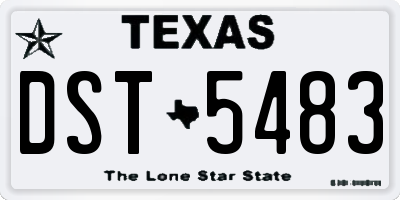 TX license plate DST5483