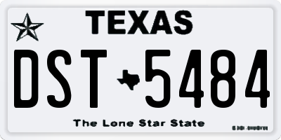 TX license plate DST5484