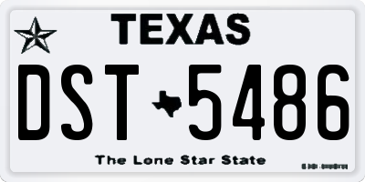 TX license plate DST5486