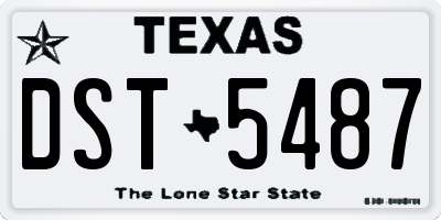 TX license plate DST5487