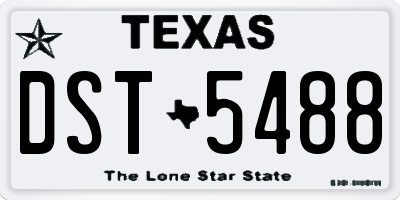 TX license plate DST5488