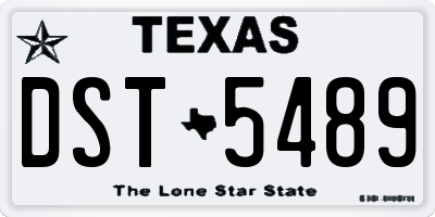 TX license plate DST5489