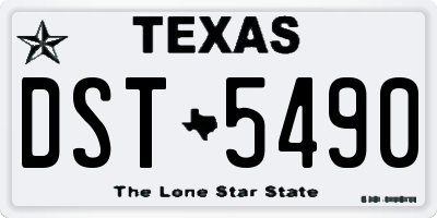 TX license plate DST5490
