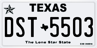 TX license plate DST5503