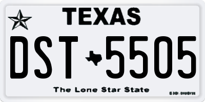 TX license plate DST5505
