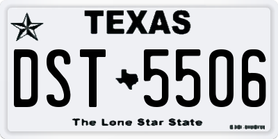 TX license plate DST5506