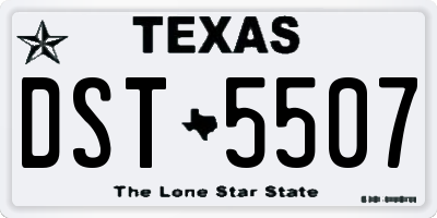 TX license plate DST5507