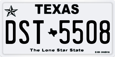 TX license plate DST5508