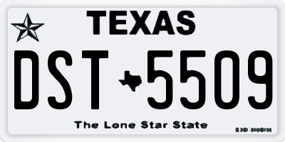 TX license plate DST5509