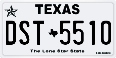 TX license plate DST5510