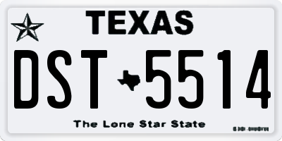 TX license plate DST5514