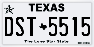 TX license plate DST5515