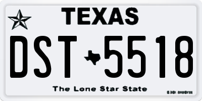 TX license plate DST5518