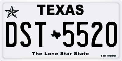 TX license plate DST5520