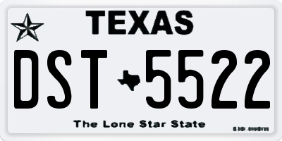 TX license plate DST5522