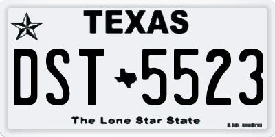 TX license plate DST5523
