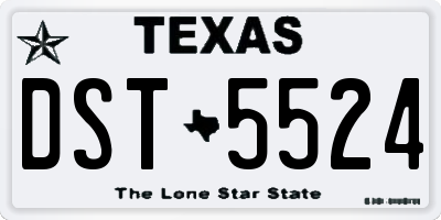 TX license plate DST5524