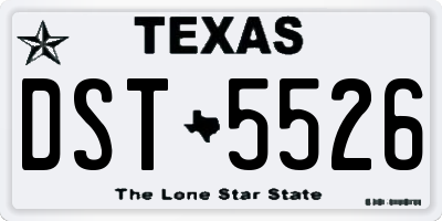 TX license plate DST5526