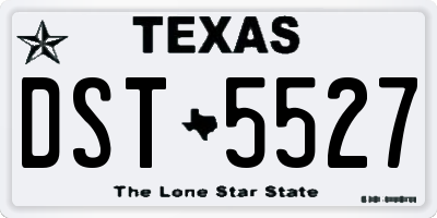 TX license plate DST5527
