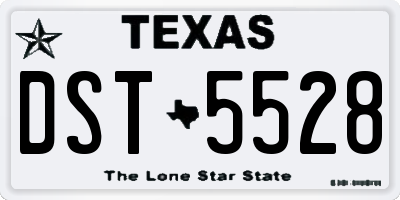 TX license plate DST5528