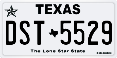 TX license plate DST5529