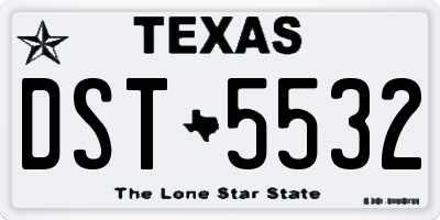 TX license plate DST5532