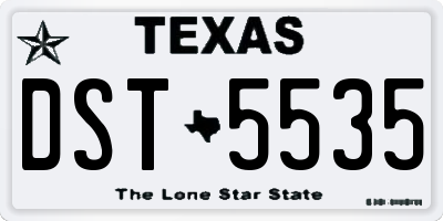 TX license plate DST5535