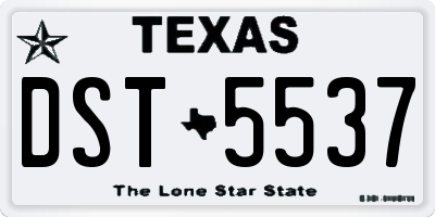 TX license plate DST5537