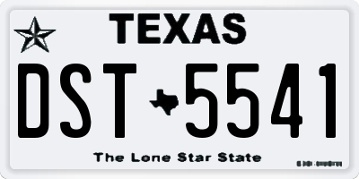 TX license plate DST5541
