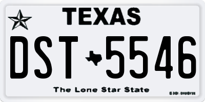 TX license plate DST5546