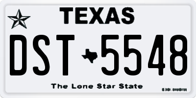 TX license plate DST5548