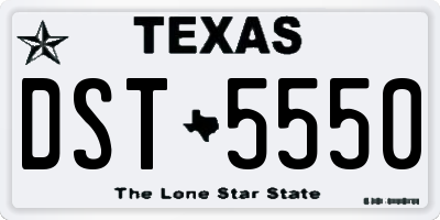 TX license plate DST5550