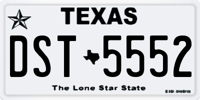 TX license plate DST5552