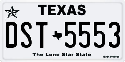 TX license plate DST5553