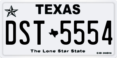 TX license plate DST5554