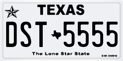 TX license plate DST5555