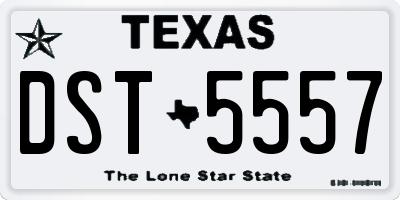 TX license plate DST5557