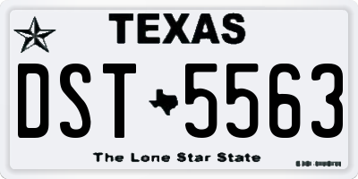 TX license plate DST5563
