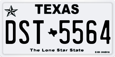 TX license plate DST5564