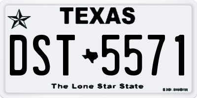 TX license plate DST5571
