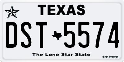 TX license plate DST5574