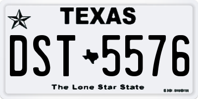 TX license plate DST5576