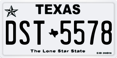 TX license plate DST5578