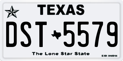 TX license plate DST5579