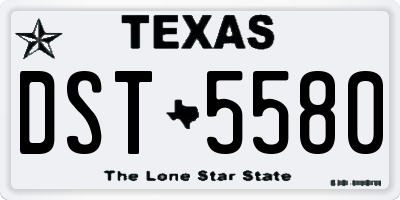 TX license plate DST5580