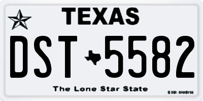 TX license plate DST5582