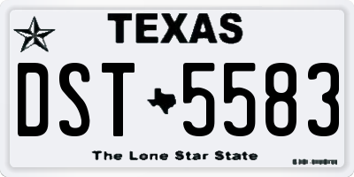 TX license plate DST5583