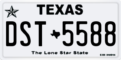 TX license plate DST5588
