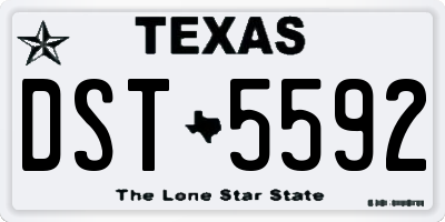 TX license plate DST5592