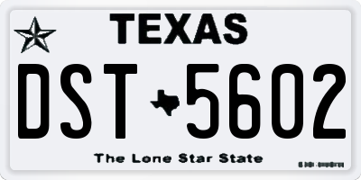 TX license plate DST5602
